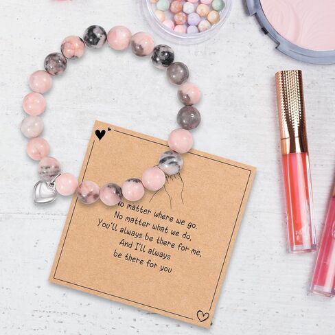 Tillfuru Bracelet Gifts for Niece, Natural Stone Sweet Heart Bracelet for Daughter/Niece/Bonus Daughter/Granddaughter/Daughter in Law - Birthday Valentines Day Graduation Gifts, no gemstone in Kuwait