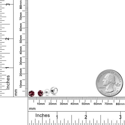 Gem Stone King Platinum Red Created Ruby Stud Earrings For Women (2.00 Cttw, Round 5MM) in Saudi Arabia