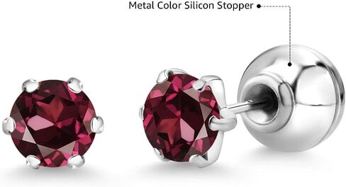 Gem Stone King Platinum Red Created Ruby Stud Earrings For Women (2.00 Cttw, Round 5MM) in Saudi Arabia