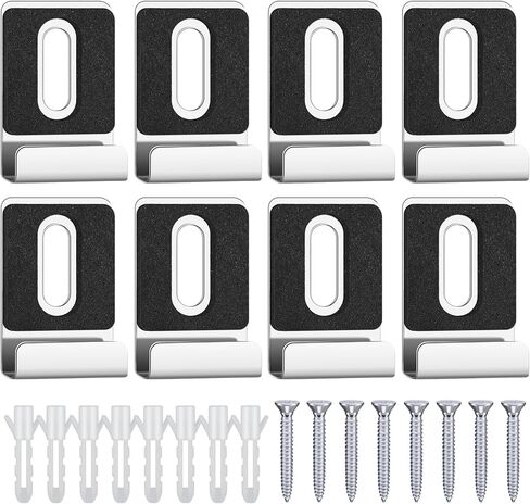 Metal Mirror Clips 1/4 Inch Wide Channel Mirror Holder Clips Mirror Clips for Wall Mounting Heavy Mirror Clips Hanger for Mirror Tile Picture Frame Mirror Hanging Hardware Kit 8 Pieces (Black) in Kuwait