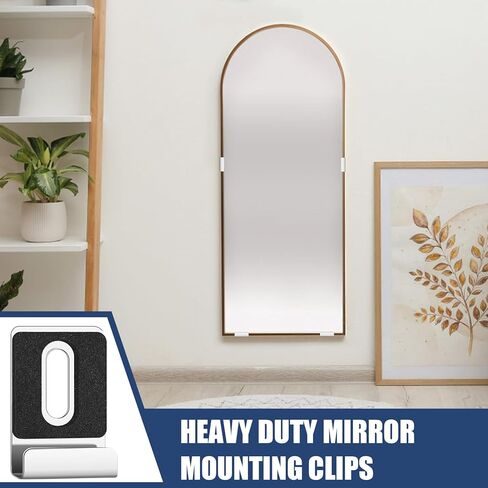 Metal Mirror Clips 1/4 Inch Wide Channel Mirror Holder Clips Mirror Clips for Wall Mounting Heavy Mirror Clips Hanger for Mirror Tile Picture Frame Mirror Hanging Hardware Kit 8 Pieces (Black) in Kuwait