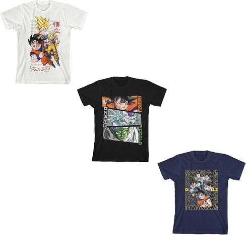 Dragon Ball Z Legend in The Making Youth 3-Pack Crew Neck Short Sleeve T-Shirts Multicolored in Saudi Arabia