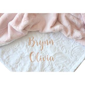 Personalized Custom name Plush Baby Blanket for girls baby name, Personalized baby gift for Baby Shower or Newborn Gift. Soft cozy baby blanket for girls with name.
