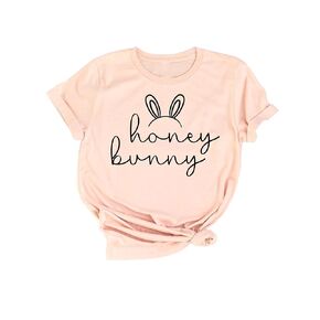 Honey Bunny Rabbit Shirts, Easter T-Shirts For Kids, Mama, Dada, Baby, Family Pastel Easter Eggs Tee For Womens, Children Toddler Tops For Girls and Boys