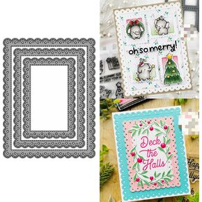 Lace Background Board Metal Cutting Dies for Card Making, Paper Embossing Die Cuts Kit Templates Supplies, Photo Frame Album DIY Scrapbooking Stencils Sets