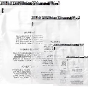 PackageZoom - 11" x 14" (100 Count) Suffocation Warning for Packaging, Clothes & FBA - Self Seal Packaging Bags With Permanent Adhesive
