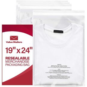 200 19" x 24" Bags Clear Poly Suffocation Warning Resealable Merchandise Packaging Shirt Clothing Catalog Book Self Seal Plastic Apparel Bag 11 Sizes (200, 19" x 24")