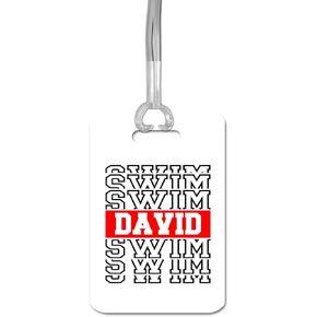 Swim Bag Tag Personalized - Swimmer Gift Idea for Boy Girl - Waterproof Swimming Team Present (Green)