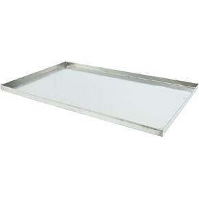 35"x22" Stainless Steel Tray Replacement Pan for Pet Cage Dog Crate Kennel, Flat Bottom Tray, Leakproof Liner
