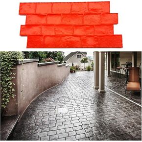 TIST Concrete Stamped Stone Textured Skin, Reusable Polyurethane Moulds with Handles, Concrete Stamped Stone Slabs Textured for Pavements/Parks/lawns