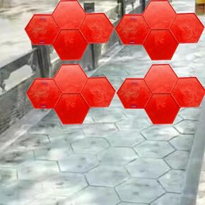 Concrete Stamp Pavement Concrete Stamp Set Printing Mould, Concrete Floor Stone Tile Texture Mould, Square Garden Polyurethane Concrete Embossing Pad(Style4)
