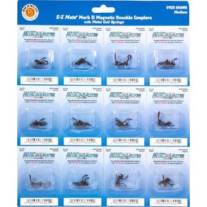 Bachmann Trains - E-Z MATE MARK II COUPLERS - MAGNETIC KNUCKLE COUPLERS with METAL COIL SPRING - OVER SHANK - MEDIUM (12 pair/card) - HO Scale