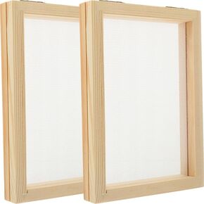 DOITOOL Wooden Paper Making Screen 2PCS Paper Making Mould and Deckle for DIY Craft - 4.9 X 7inch