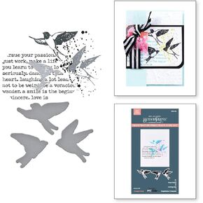 Spellbinders Collaged Birds Press Plate and Die Set, Multi
