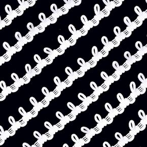 Petite Braid Trim with Elastic Button Loop - 6 Yards Buttonhole Ribbon Corset Braid, Stretch Lace Cord for Sewing, Wedding Dresses, Bridal Gowns, DIY Crafts (White)