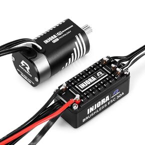 INJORA Roverin Waterproof FOC Power System Sensored Brushless ESC & 180 Motor Combo for TRX4M Ascent-18 Upgrade(4800Kv)