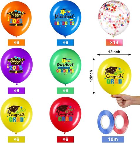 50 Pieces 12 Inches Preschool Graduate Party Balloon Decoration Kindergarten Congrats Grad Party Latex Balloon for Pre Elementary Celebration Graduation Class Ceremony School Party Supplies (Lovely) in Saudi Arabia