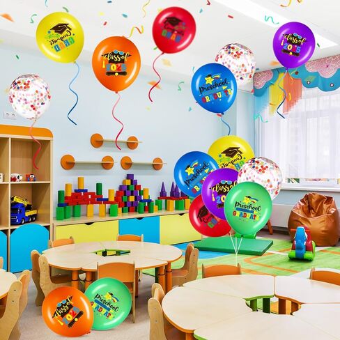 50 Pieces 12 Inches Preschool Graduate Party Balloon Decoration Kindergarten Congrats Grad Party Latex Balloon for Pre Elementary Celebration Graduation Class Ceremony School Party Supplies (Lovely) in Saudi Arabia