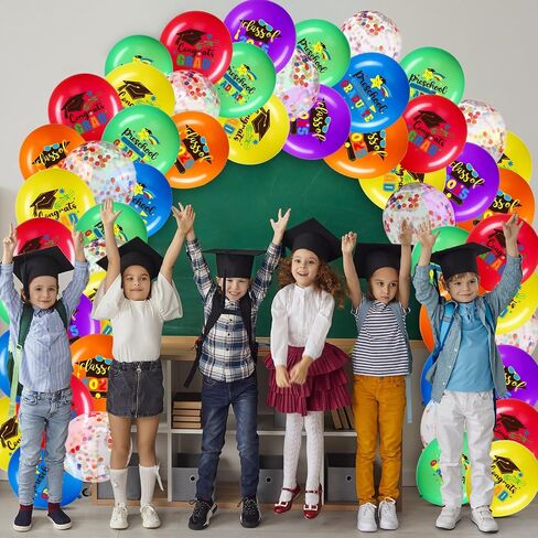 50 Pieces 12 Inches Preschool Graduate Party Balloon Decoration Kindergarten Congrats Grad Party Latex Balloon for Pre Elementary Celebration Graduation Class Ceremony School Party Supplies (Lovely) in Saudi Arabia