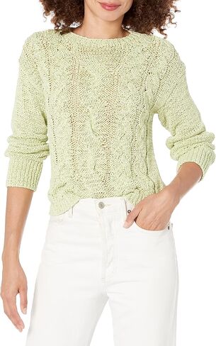 Vince Women's Textured Cable Crew,Cream,Small in Saudi Arabia