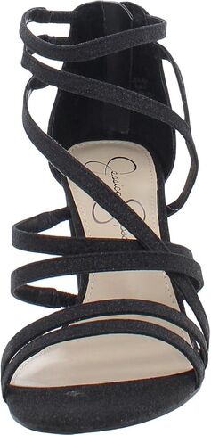 Jessica Simpson Women's Stassey Strappy Block Heel Sandal Heeled, Silver, 9.5 in Saudi Arabia