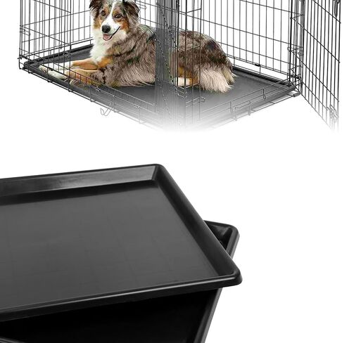 2pcs Waterproof Replacement Trays for Dog Crate，31.9 x 22.8 inch Multi-Purpose Plastic Boot Mat, Shoe Tray, Floor Protection, Dog and Cat Food Bowls in Kuwait