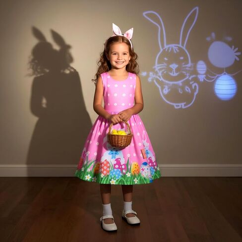 Easter Bunny Dress for Girls Easter Outfit Sleeveless Bunny Tutu Dress with Colored Belt for Easter Sping Party in Saudi Arabia