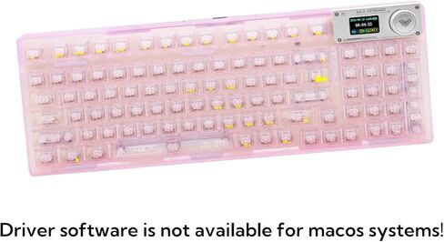 F98pro 95Key Hot-Swappable Mechanical Keyboard with Transparent Keycaps,BT5.0/2.4G/USB-C Mechanical Keyboard with OLED Display,RGB Backlit Gaming Keyboard with Clear Keycaps,4000mAh,Black in Kuwait