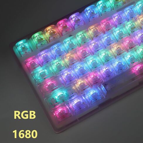 F98pro 95Key Hot-Swappable Mechanical Keyboard with Transparent Keycaps,BT5.0/2.4G/USB-C Mechanical Keyboard with OLED Display,RGB Backlit Gaming Keyboard with Clear Keycaps,4000mAh,Black in Kuwait