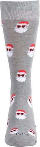 MeMoi Men's Festive Funny Santa Shades Novelty Crew Socks in Saudi Arabia