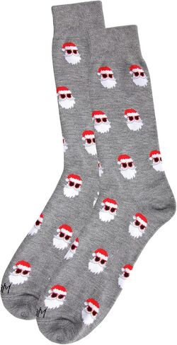 MeMoi Men's Festive Funny Santa Shades Novelty Crew Socks in Saudi Arabia