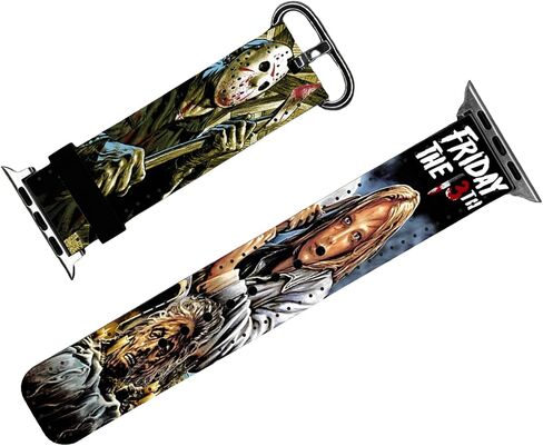Jason Crystal Lake Horror Watch Band متوافق مع Apple Watch Series 9 Ultra 8 7 6 5 4 3 2 1 SE ، ونساء ورجال استبدال يناسب 38 مم - 49 مم. (42 مم - 49 مم) in Kuwait