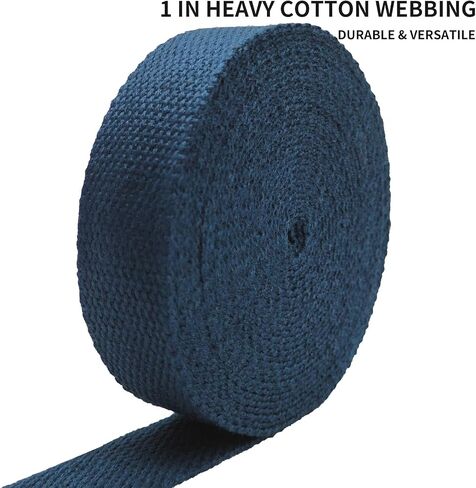 1 inch Cotton Webbing Braid Handles Bag Strap 15ft High Density Webbing Plain Weave Straps for Cloth Tote Bag, Pet Collars, DIY Projects, Crafts, Outdoor Accessories (Navy 519) in Saudi Arabia