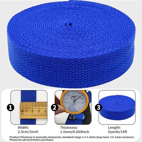 1 inch Cotton Webbing Braid Handles Bag Strap 15ft High Density Webbing Plain Weave Straps for Cloth Tote Bag, Pet Collars, DIY Projects, Crafts, Outdoor Accessories (Navy 519) in Saudi Arabia
