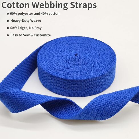 1 inch Cotton Webbing Braid Handles Bag Strap 15ft High Density Webbing Plain Weave Straps for Cloth Tote Bag, Pet Collars, DIY Projects, Crafts, Outdoor Accessories (Navy 519) in Saudi Arabia