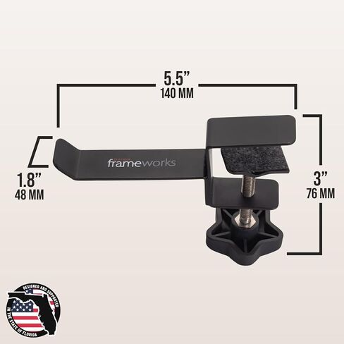 Gator Frameworks Cases Frameworks Headphone Hanger for Desks (GFW-HP-HANGERDESK), Black Small in Saudi Arabia