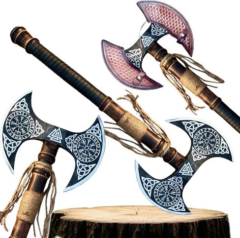 فأس رأس الكربون المولود ، فأس الفايكينج ، فأس كربون من الفولاذ الكربوني المزدوج ، فأس الرأس المزدوج التكتيكي مع غمد ، فأس مزدوج مع مقبض خشب الورد ، فأس الحافة المزدوجة هو هدية عيد ميلاد in Kuwait