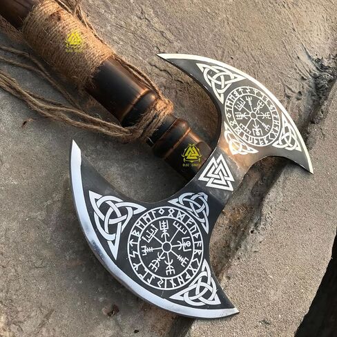 فأس رأس الكربون المولود ، فأس الفايكينج ، فأس كربون من الفولاذ الكربوني المزدوج ، فأس الرأس المزدوج التكتيكي مع غمد ، فأس مزدوج مع مقبض خشب الورد ، فأس الحافة المزدوجة هو هدية عيد ميلاد in Kuwait