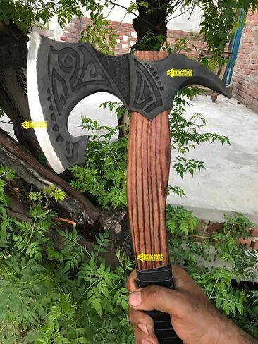 [Oldz Craftz] 22 "اثنان من الفأس الكبير Berserker ، الفأس الكبير الحقيقي ، الفأس الاسكندنافي الفأس الفوسك الفأس مزدوج ، فأس فايكنغ وظيفي ، تاريخ الفايكنج والأساطير الإسكندلية (الفأس المزور بالكامل) in Kuwait