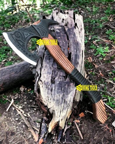 [Oldz Craftz] 22 "اثنان من الفأس الكبير Berserker ، الفأس الكبير الحقيقي ، الفأس الاسكندنافي الفأس الفوسك الفأس مزدوج ، فأس فايكنغ وظيفي ، تاريخ الفايكنج والأساطير الإسكندلية (الفأس المزور بالكامل) in Kuwait
