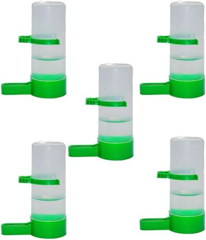 Cabilock Bird Water Dispenser 5Pcs Bird Water Feeders Plastic Automatic Bird Drinker Feeder Bowls Waterer Clip for Cage Pet Parrot Budgie Lovebirds Cockatiel- S in Saudi Arabia