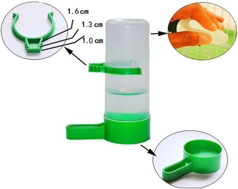 Cabilock Bird Water Dispenser 5Pcs Bird Water Feeders Plastic Automatic Bird Drinker Feeder Bowls Waterer Clip for Cage Pet Parrot Budgie Lovebirds Cockatiel- S in Saudi Arabia