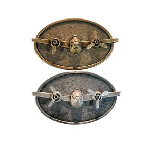 Handmade Brass Airplane Aviation Belt Buckle (Antique Bronze)