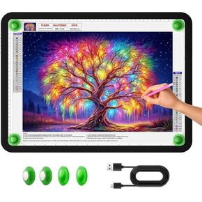 Zocelight A3 Light Pad with Bag, 16.77×13.35inchs Light Board, 6000 Lux Super Bright Light Box for Tracing, Side Button Design, Magnet Light Table for Diamond Painting,Sketching,Weeding Vinyl(Black)