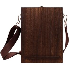 Writers Messenger Wood Box Tabletop Easel Box with Hinged Lid Artist Tool Bag Artist Writing Box for Pencils Brush Home Decor