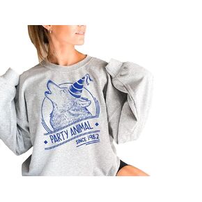 1982 Sweatshirt, 40th Birthday Sweatshirt, 1982 Birth Year, 1982 Birthday Gift, Party Animal, Womens Sweatshirt, 40th Birthday Shirt, Wolf