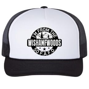 I'm from Wishamfwood So FAFO Black Unisex Foam Front Trucker Hat Adjustable Mesh Back Funny Novelty Cap With Graphic - One Size Trendy Gifts For Friends