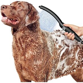 Waterpik Pet Wand Pro Deluxe Dugh Dame Sanning للاستحمام السريع والسهل ، والبخاخ الداخلي والخارجي يشمل لعق حصيرة وخرطوم مرن 8 أقدام ، أسود ، PPR-255E