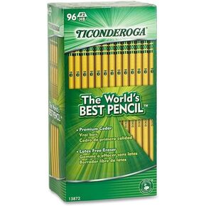 Dixon Ticonderoga Wood-Cased #2 HB Pencils, Box of 96, Yellow