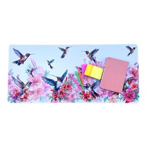 Hummingbird Desk Mat, Large and Thick, 35 x 15 inches, Sewing Machine Pad